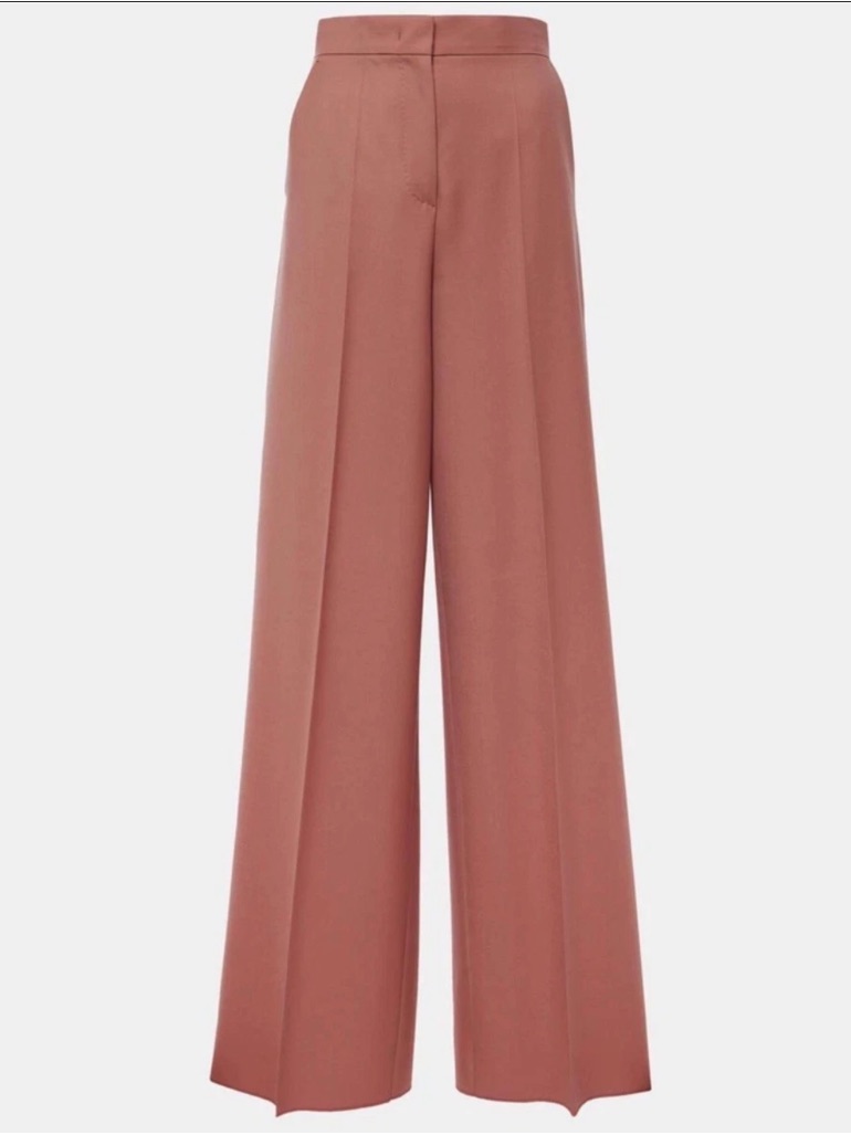 Maxmara High Wasted Raw Hem Light Pink Trousers